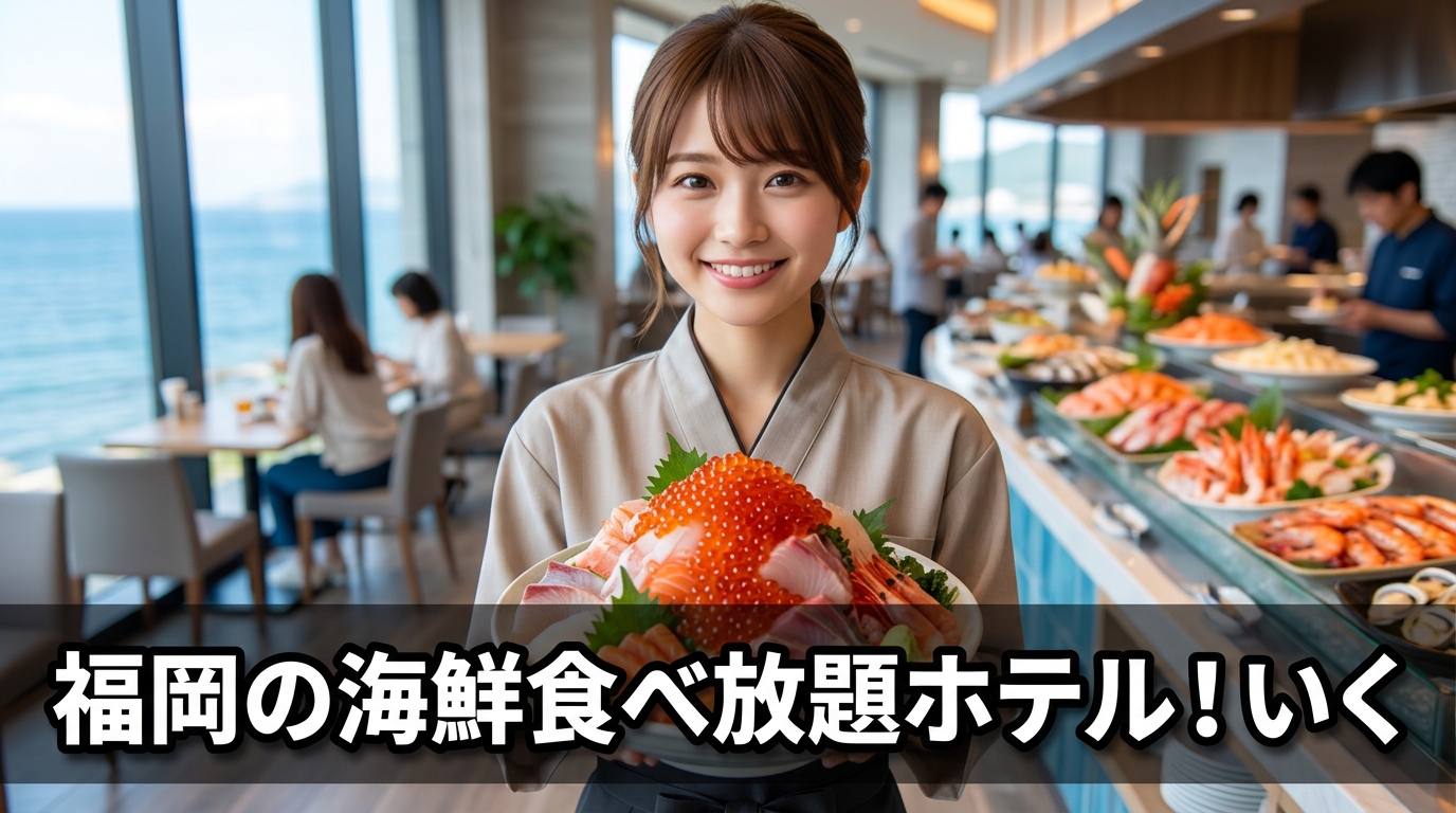 福岡の海鮮食べ放題ホテル！いくら刺身24時間朝夕ビュッフェ