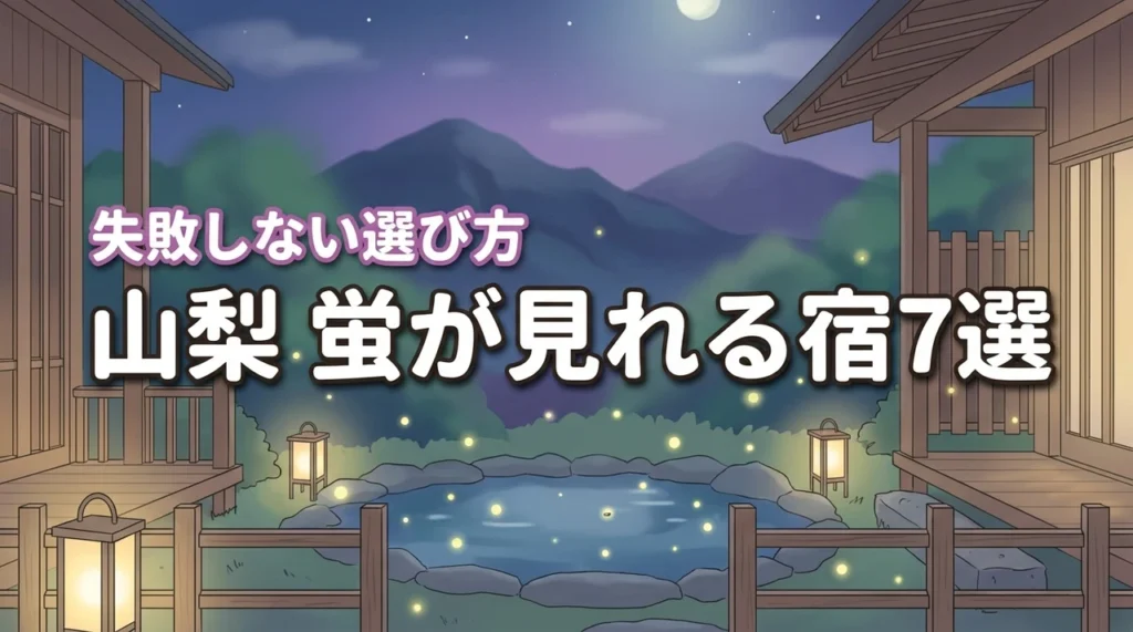 山梨で蛍が見れる宿おすすめ7選！見頃の時期や失敗しない選び方を詳しく解説